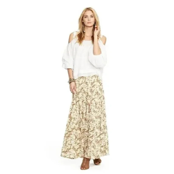 Ralph Lauren Denim & Supply Floral Tiered Maxi Skirt Medium Boho Cottagecore - Picture 16 of 16